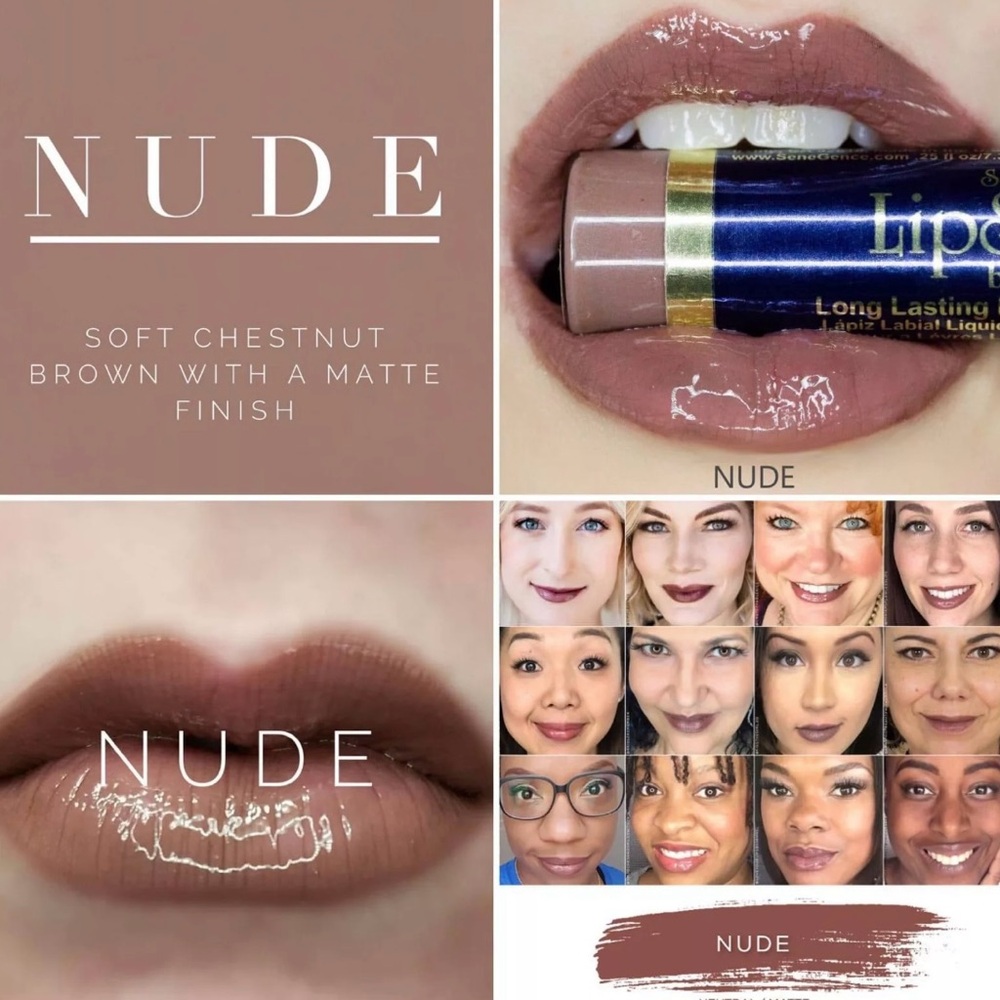 (2)-Lipsense NUDE Sene Gence Lip Colors Glosses Lipstick FULL SIZE Sealed